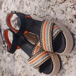 KARL LAGERFELD Celeste Platform Wedge Sandals Women's sz 8.5 nwob